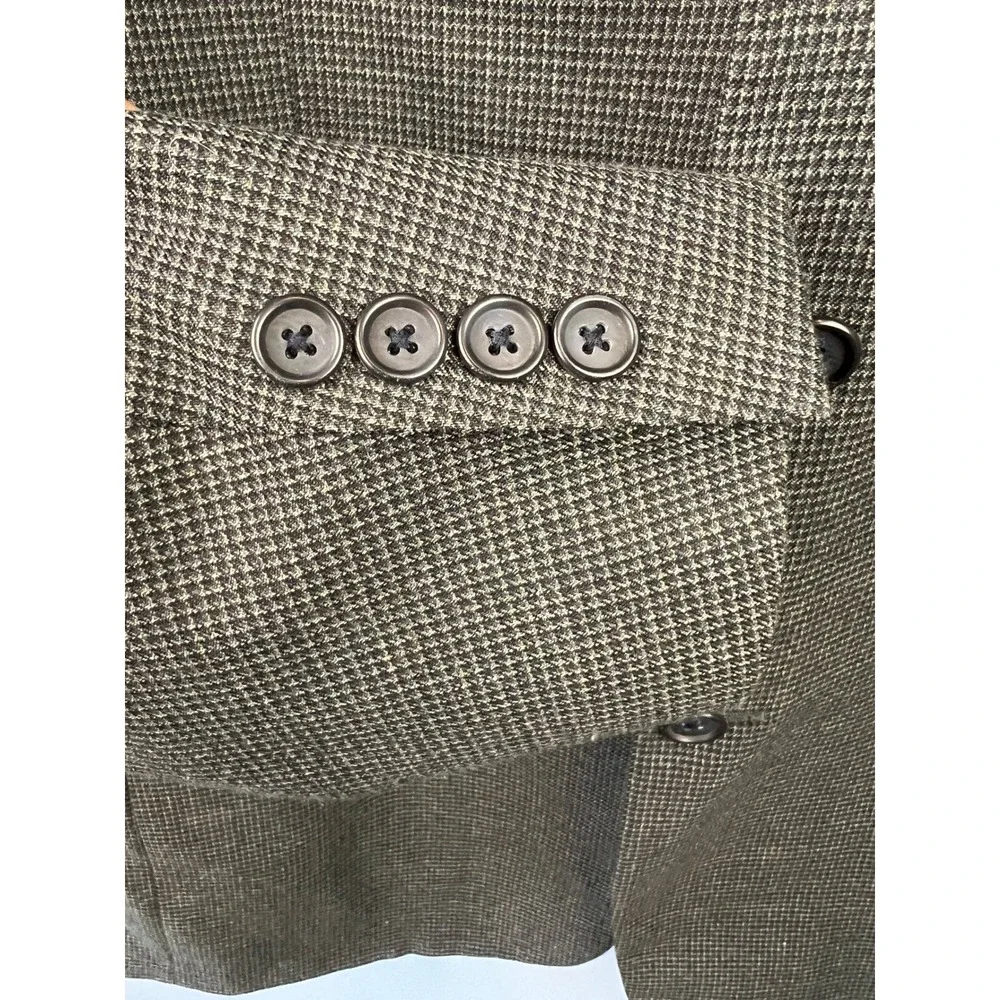 Pierre Cardin Wool Blend Houndstooth Blazer Sport Coat Size 42R Office Career‎
